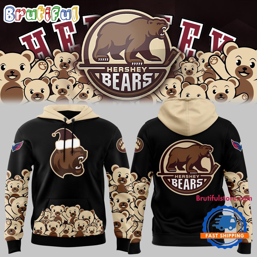 Hershey Bears 2024 Nhl Santa Hats Christmas 3D Shirt