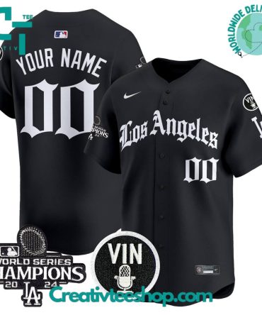 Los Angeles Dodgers Gothic Edition Custom Baseball Jersey
