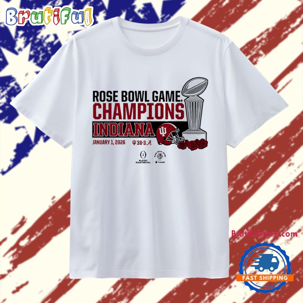 Indiana Football 2026 Cfp Rose Bowl Champions Trophy T Shirt