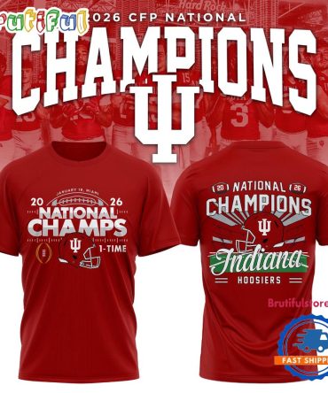 Indiana Hoosiers 2025-2026 Cfp National Champions Special New Red T Shirt