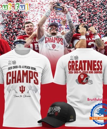 Indiana Hoosiers 2026 Chick Fil A Peach Bowl Game Champions Greatness T Shirt