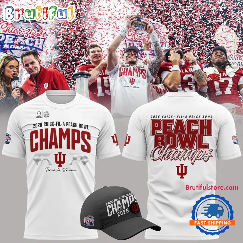 Indiana Hoosiers 2026 Chick Fil A Peach Bowl Game Champions Limited 3D Shirt