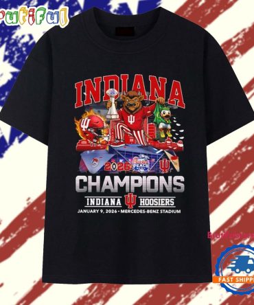 Indiana Hoosiers 2026 Chick-Fil-A Peach Bowl Champions Mascot T Shirt