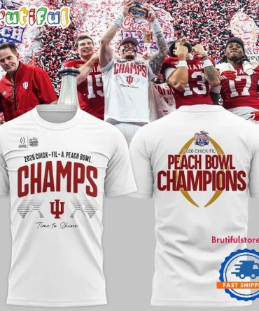 Indiana Hoosiers 2026 Peach Bowl Game Champs New 3D Shirt