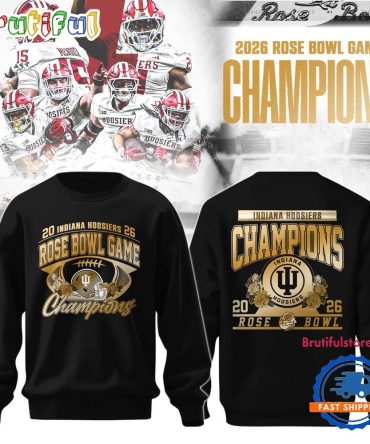 Indiana Hoosiers 2026 Rose Bowl Champions Game Limited Edition Gold Black Sweatshirt