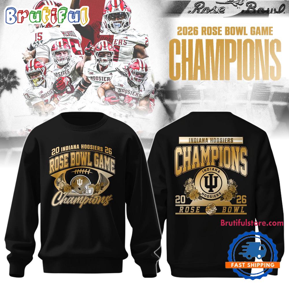 Indiana Hoosiers 2026 Rose Bowl Champions Game Limited Edition Gold Black Sweatshirt
