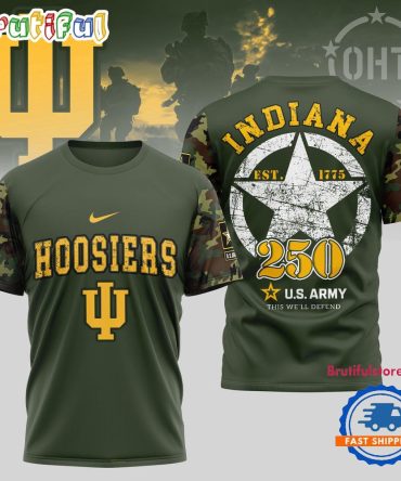 Indiana Hoosiers 250 Years Us Army Limited 3D Shirt
