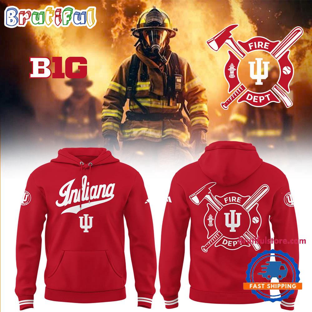 Indiana Hoosiers Baseball X Firefighter Appreciation Night Red Hoodie
