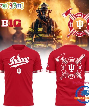 Indiana Hoosiers Baseball X Firefighter Appreciation Night Red T Shirt