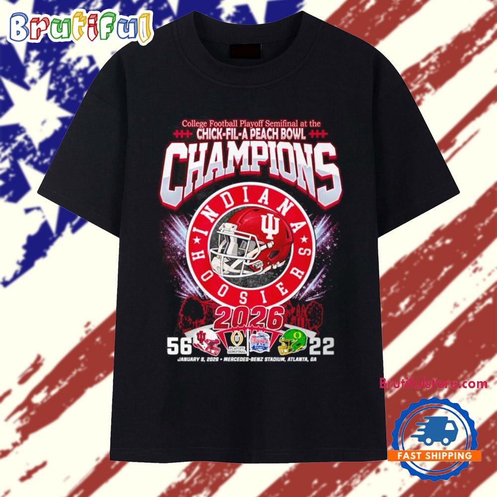 Indiana Hoosiers Chick Fil A Peach Bowl Champions 2026 Helmet T Shirt
