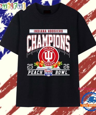 Indiana Hoosiers Football 2025-26 Peach Bowl Champions T Shirt