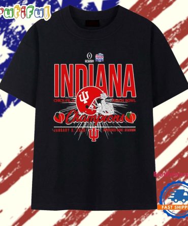Indiana Hoosiers Football Peach Bowl Champions 2025-26 Helmet T Shirt