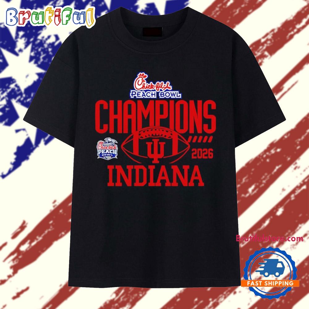 Indiana Hoosiers Football Peach Bowl Champions 2025-26 T Shirt