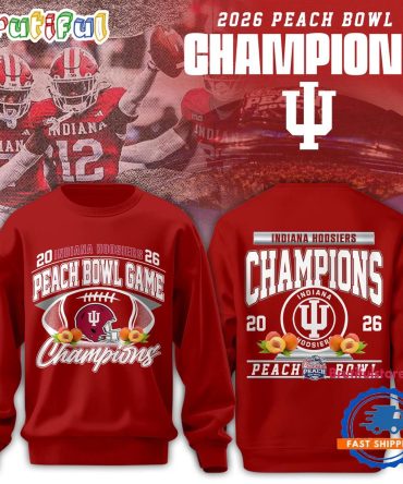Indiana Hoosiers Ncaa 2026 Peach Bowl Champions Limited Edition Red Sweatshirt