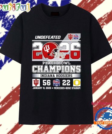 Indiana Hoosiers Undefeated 2026 Peach Bowl Champions Score T Shirt