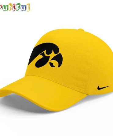 Iowa Hawkeyes 2025 Basketball Nothing Easy Yellow Cap Hats