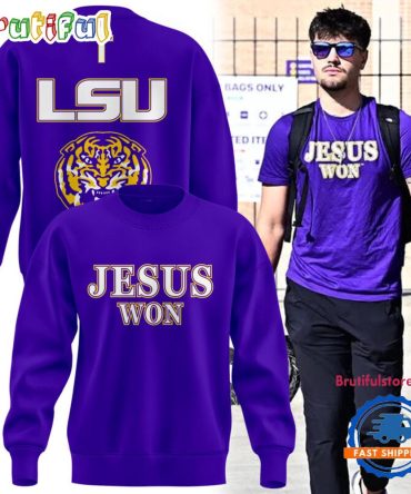 Lsu Tigers Jesus Won Purple Sweatshirt