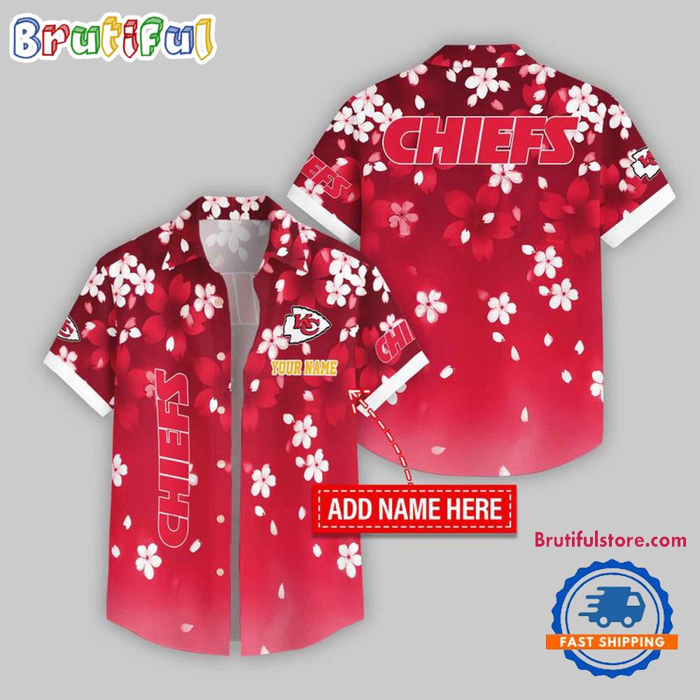 Kansas City Chiefs Five-Petaled Flower Pattern Hawaii Shirt