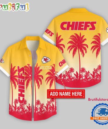 Kansas City Chiefs Flower Palm Tree Summer Button Hawaii Shirt