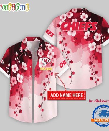 Kansas City Chiefs Flower Pattern Trendy Summer Button Hawaii Shirt