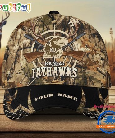 Kansas Jayhawks Camo Hunting Cap, Sport Team Camo Hunting Hats