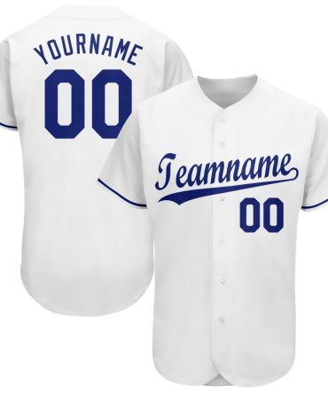 Custom White Royal Baseball Jersey