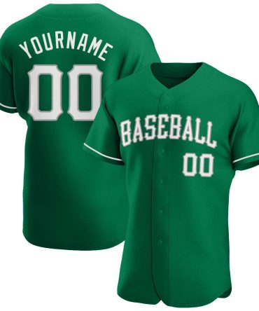 Custom Kelly Green White-Gray Authentic St. Patrick'S Day Baseball Jersey