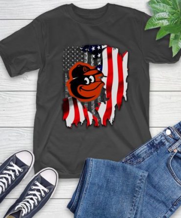 Baltimore Orioles Mlb Baseball American Flag T-Shirt