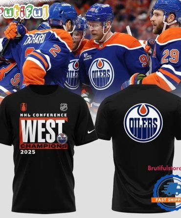 Limited Edition Edmonton Oilers 2025 Western Conference Champions Black T Shirt