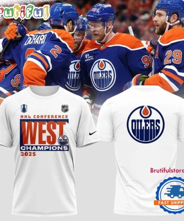 Limited Edition Edmonton Oilers 2025 Western Conference Champions White T Shirt