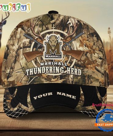 Marshall Thundering Herd Camo Hunting Cap, Sport Team Camo Hunting Hats