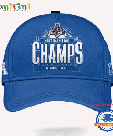 Memphis Tigers 2025 Aac Men’S Basketball Conference Tournament Champions Cap Hats