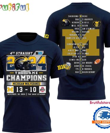 Michigan Wolverines 4Th Straight 2024 The Game Champions T Shirt