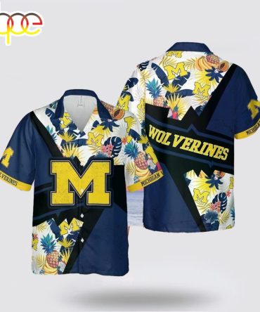 Michigan Wolverines Floral Hawaiian Shirt For Fans
