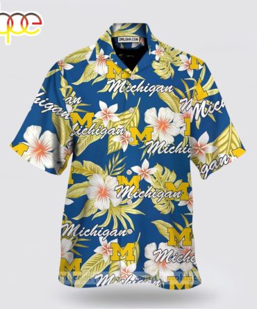 Michigan Wolverines Floral Tropical Hawaiian Shirt For Fans