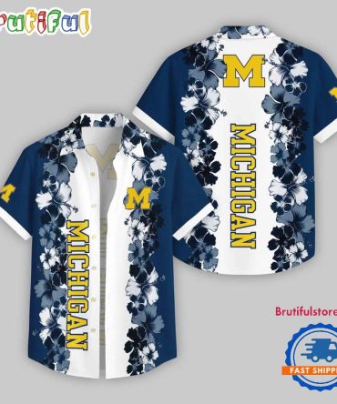 Michigan Wolverines Flower Pattern Summer Beach Aloha Hawaii Shirt