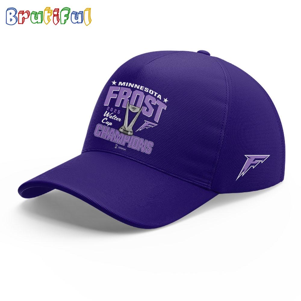 Minnesota Frost 2025 Pwhl Walter Cup Champions Logo Team Cap Hats