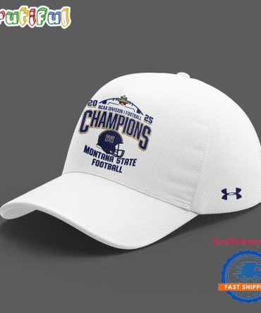 Montana State Bobcats Football 2025 Ncaa Division National Champions White Cap