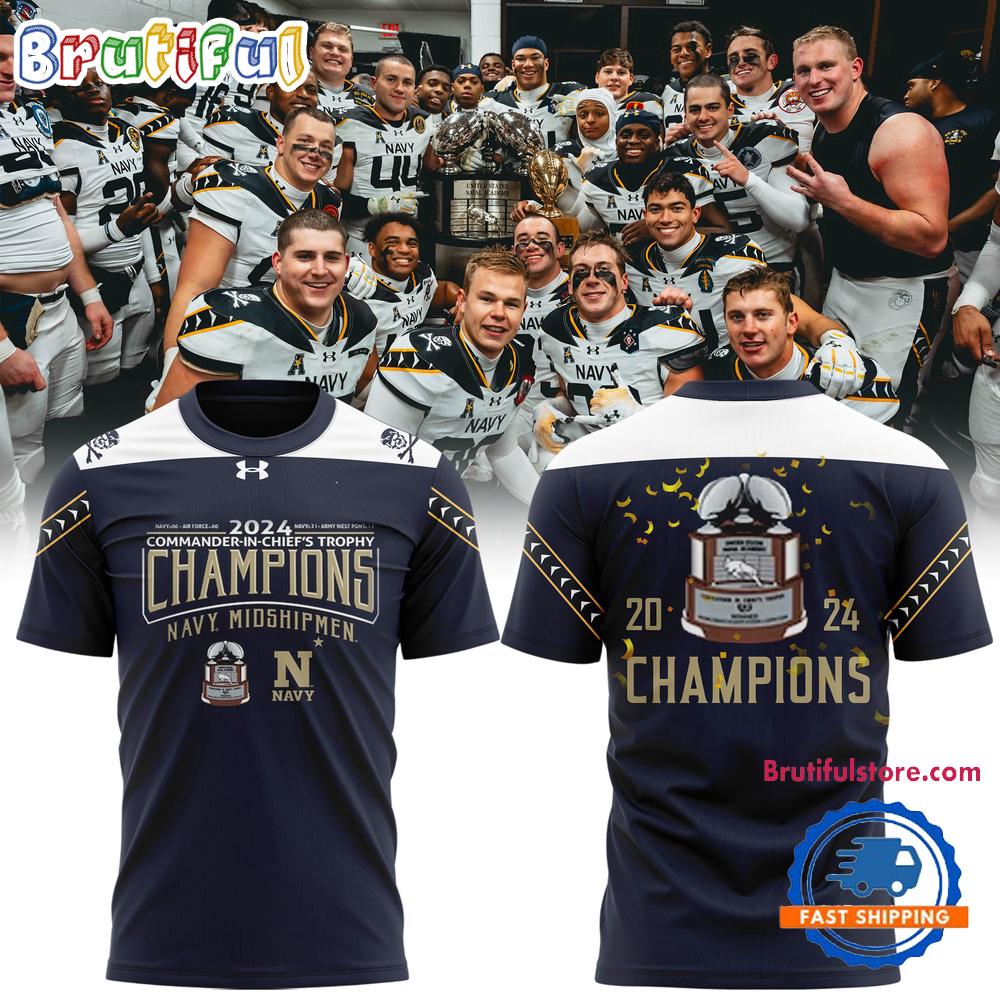 Navy Midshipmen 2024 Cic Trophy Champions T Shirt