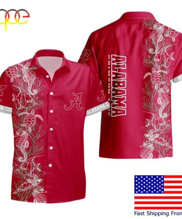 Ncaa Alabama Crimson Tide Turtle Seaweed Pattern Hawaiian Shirt , Cool Mens Hawaiian Shirts