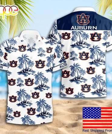 Ncaa Auburn Tigers Summer Coconut Tree Logo Pattern Hawaiian Shirts