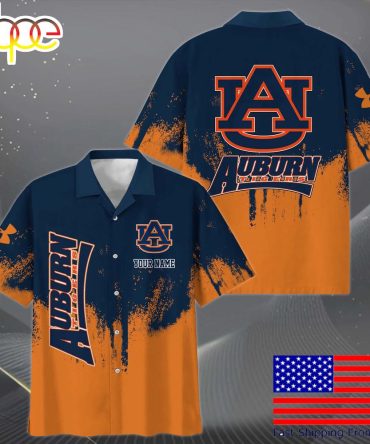 Ncaa Auburn Tigers Paint Splatter Custom Hawaiian Shirt  For Fans