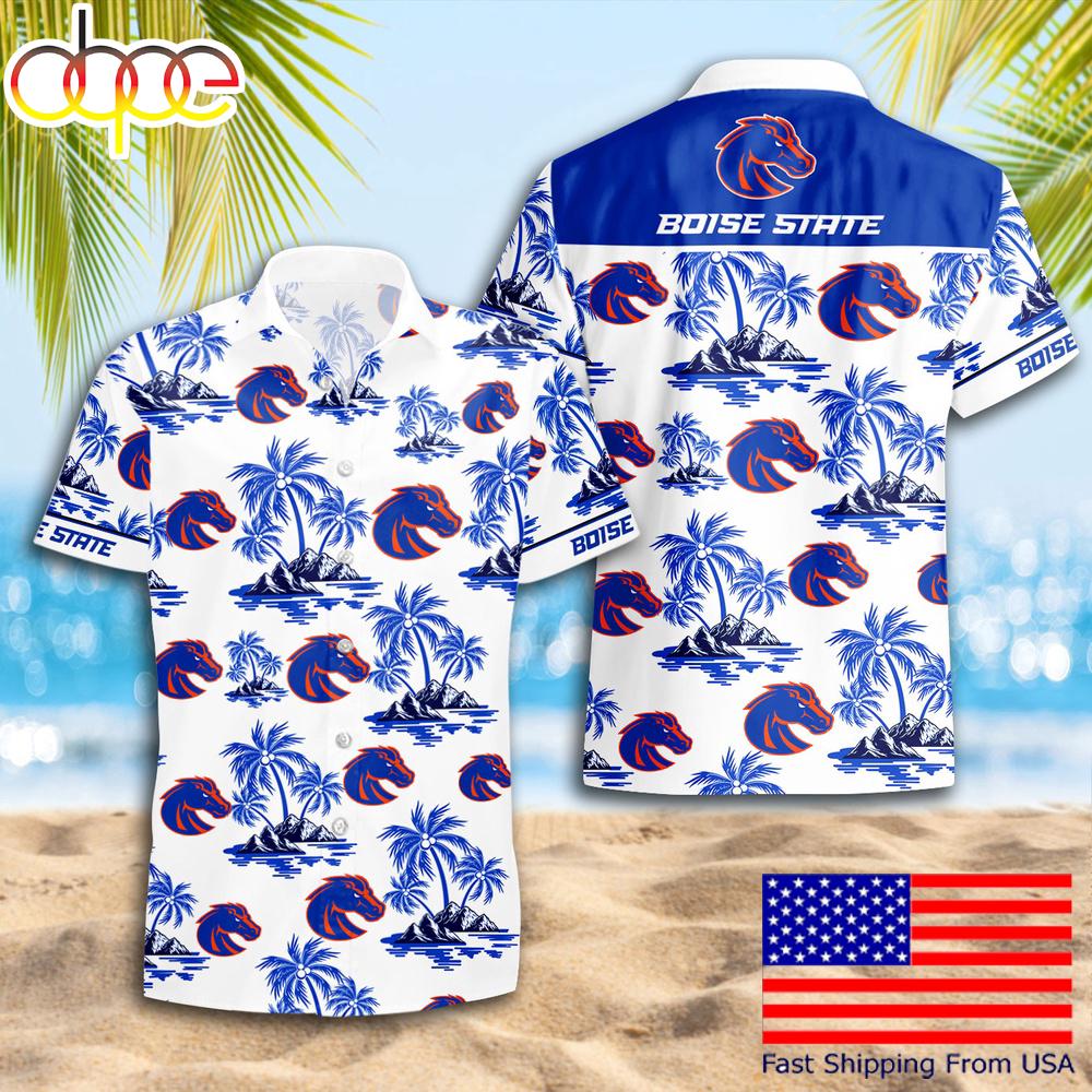 Ncaa Boise State Broncos Summer Coconut Tree Logo Pattern Hawaiian Shirts