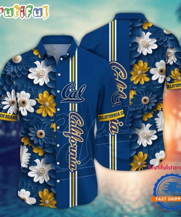 Ncaa California Golden Bears Flower Summer Aloha Button Hawaiian Shirt