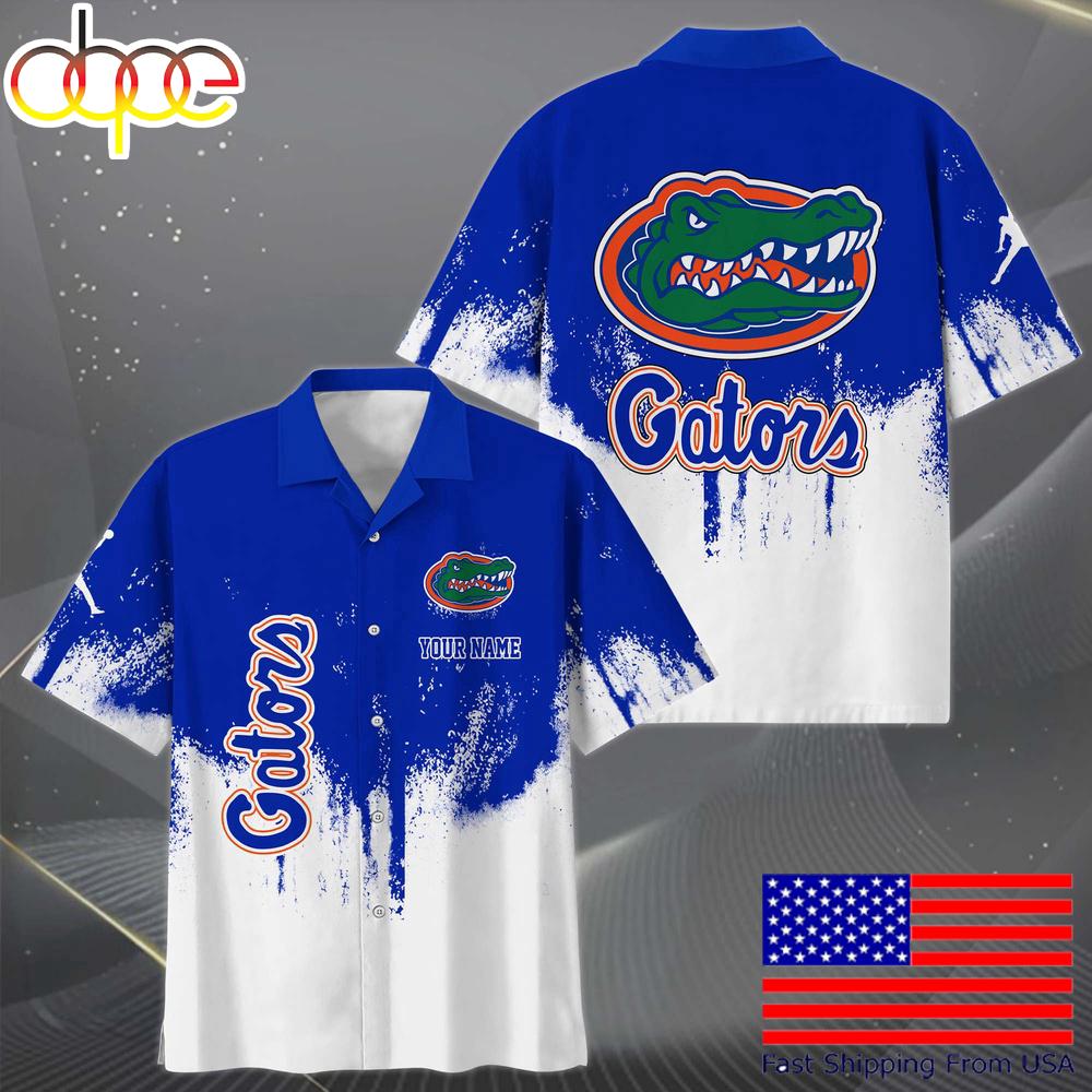 Ncaa Florida Gators Custom Paint Splatter Logo Hawaiian Shirt For Fans