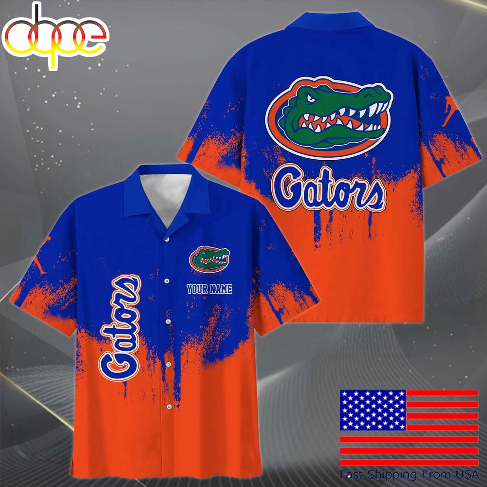 Ncaa Florida Gators Paint Splatter Custom Hawaiian Shirt For Fans