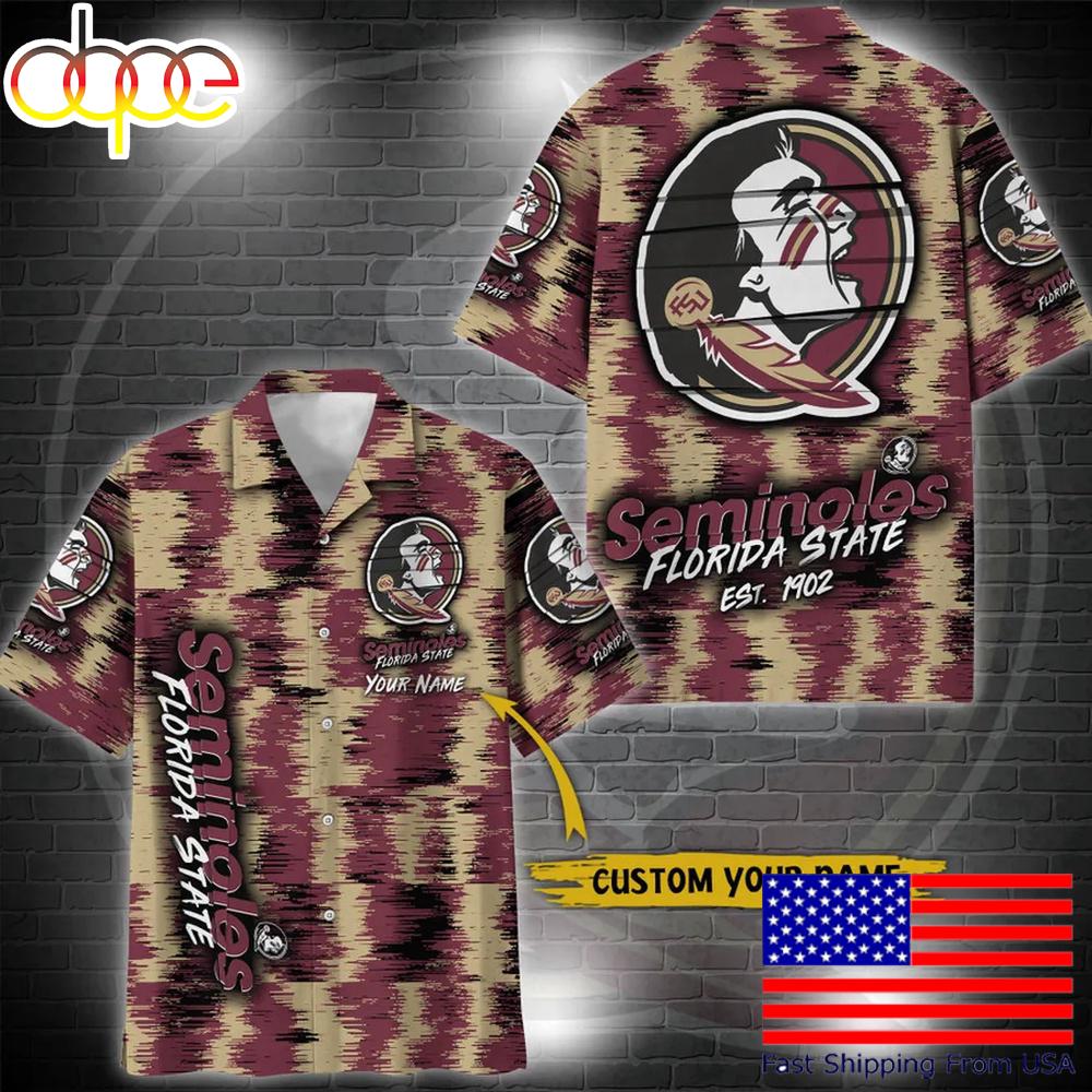 Ncaa Florida State Seminoles Custom Ikat Hawaiian Shirt For Fans