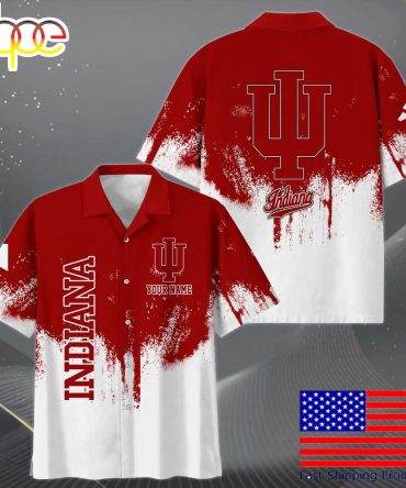Ncaa Indiana Hoosiers Custom Paint Splatter Logo Hawaiian Shirt  For Fans