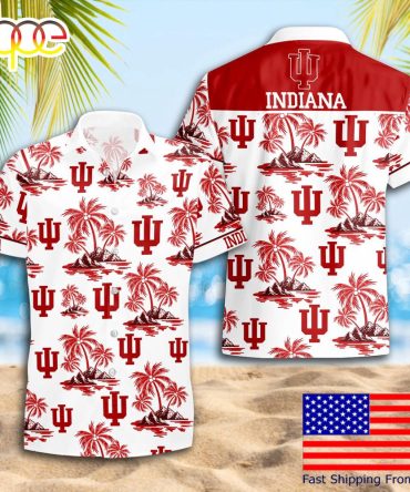 Ncaa Indiana Hoosiers Summer Coconut Tree Logo Pattern Hawaiian Shirts