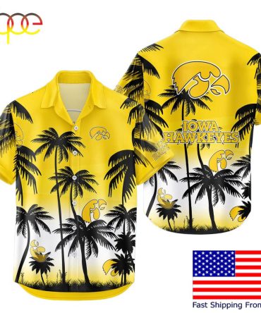 Ncaa Iowa Hawkeyes Coconut Forest Tropical Style Hawaiian Shirt  For Fans
